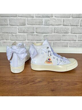 ⭐Converse Chuck 70 Hi Bow Pleated Sz 7.5 Men Shoes Elegant Sneaker White A15191C